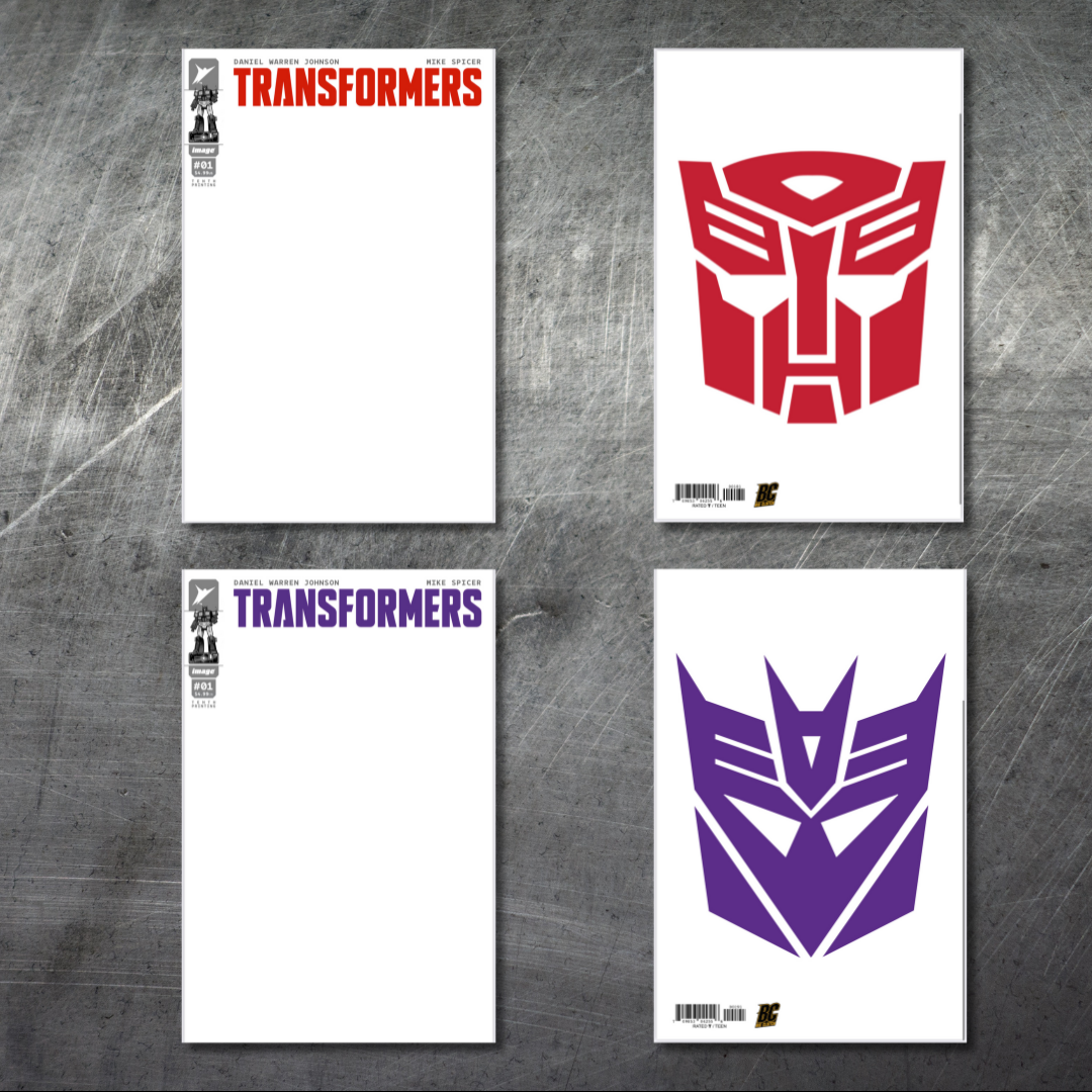 Transformers #1 10th Print Blank Sketch Cover Foil Logo SET