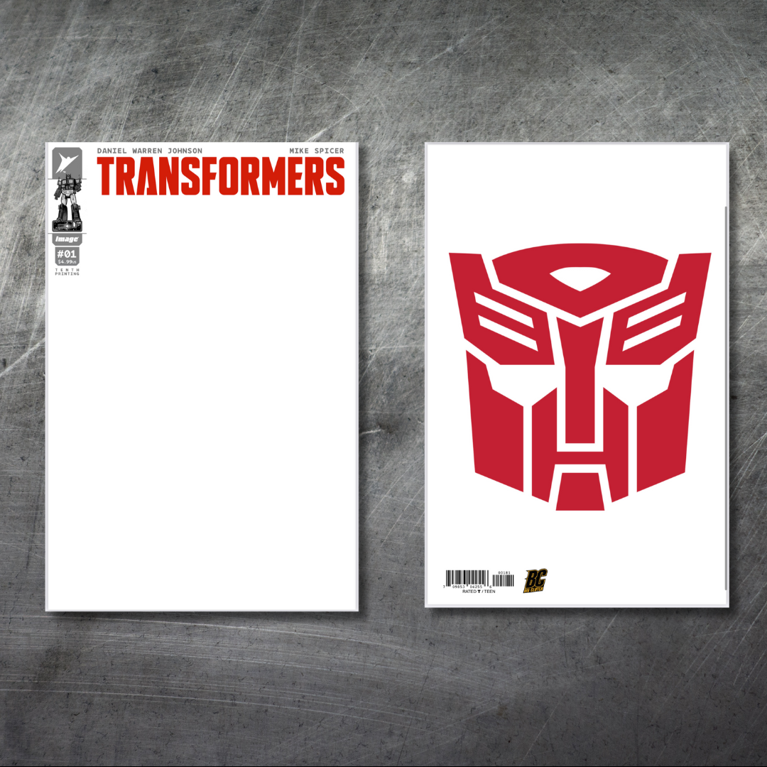 Transformers #1 10th Print Blank Sketch Cover RED Foil Logo Autobot Var