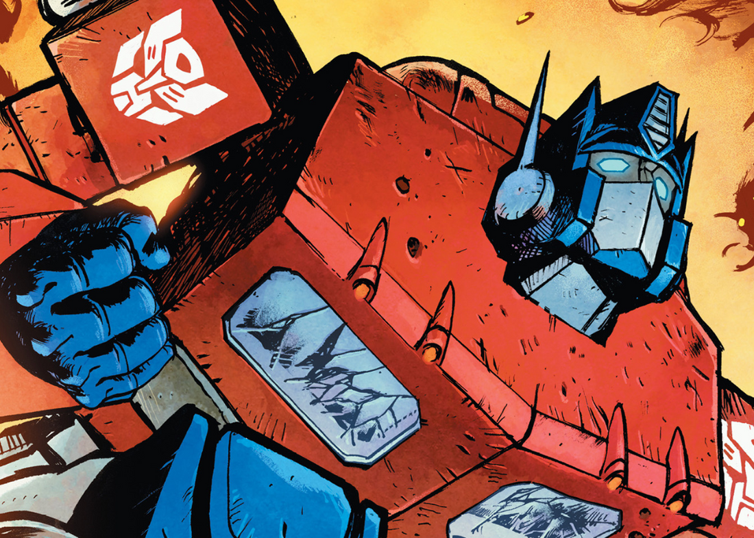 a image of the new transformers number 1 cover from skybound by ryan ottley